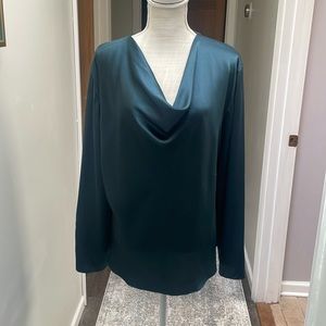 COPY - Vince silk cowl in teal green